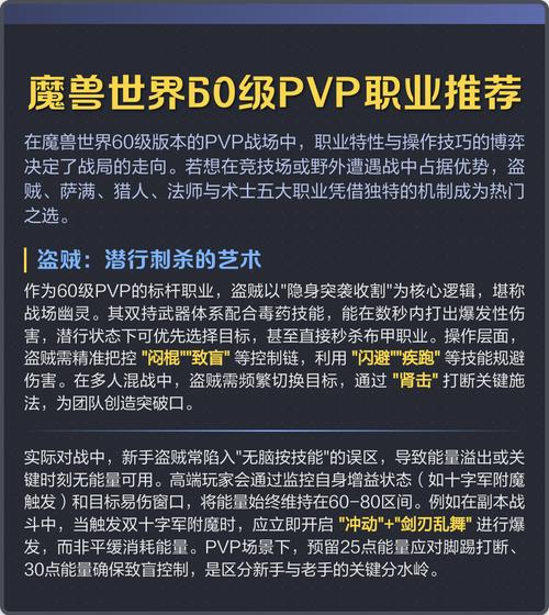 60级职业推荐，开启多样化游戏旅程