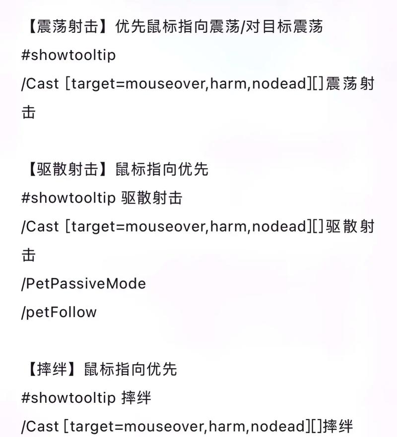 魔兽世界怀旧服猎人宏命令大全手册