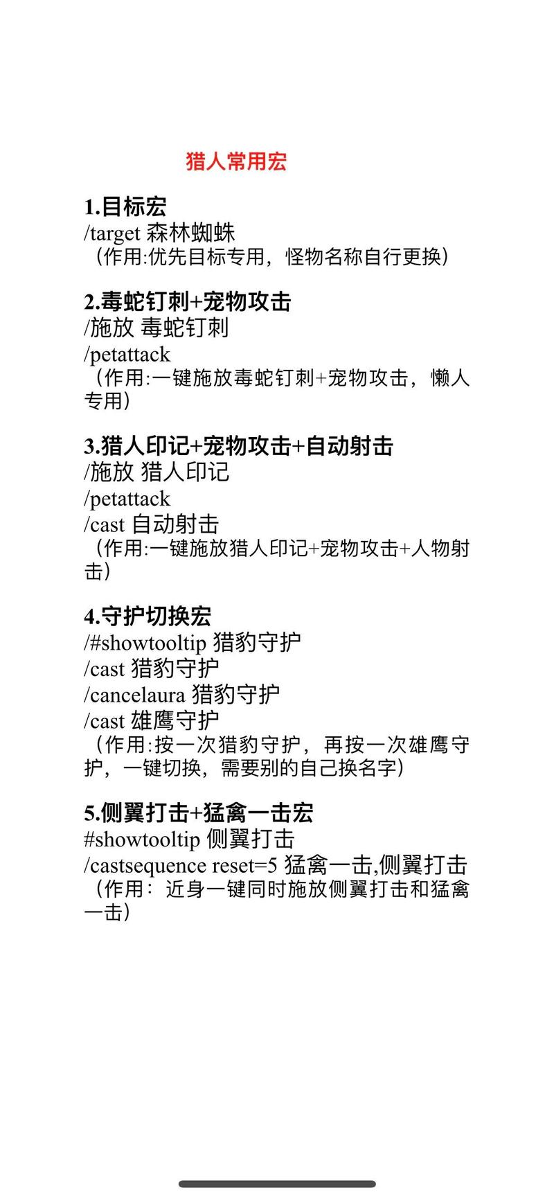 猎人宏命令全解析，助你高效狩猎