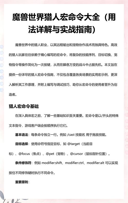 猎人宏命令设置指南