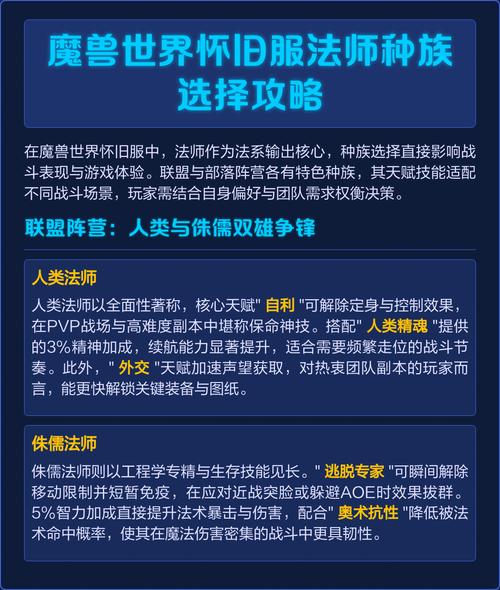魔兽世界怀旧服，SS种族选择全面指南