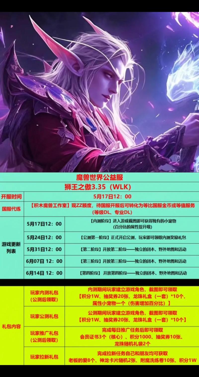 魔兽世界私服开服信息一览